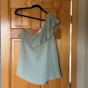Tan/burlap colored one shoulder top